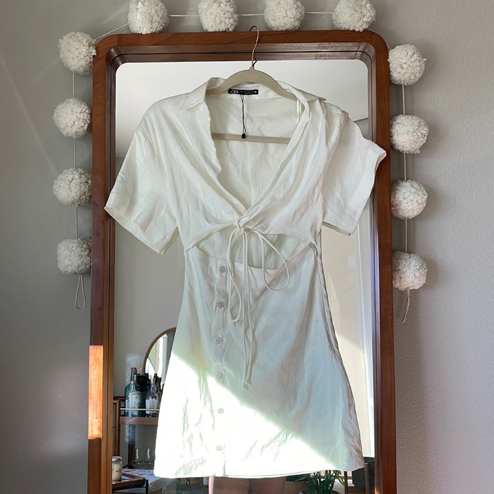Zara Collared White Dress